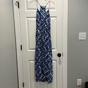 Southern frock blue and white maxi sz small